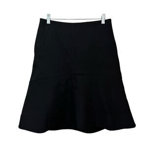 M.M. Lafleur Skirt Womens Size 8 Black Nylon Wool Blend Stretch Thick Lined Zip